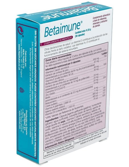 Betainmune Antioxidant Fr 30Cap. Health Aid de Health Aid