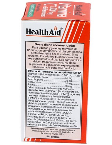 Vit C + Bioflavonoides 60Comp. Health Aid de Health Aid