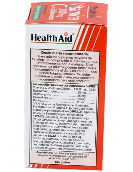 Vitamina C 1.000 Mg + Bioflavonoides 60 Comp de Health Aid