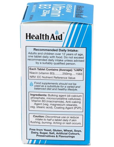 Vit B3 Niacinamida 90Comp. Health Aid de Health Aid