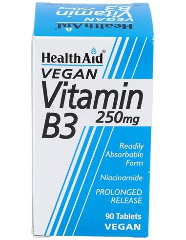 Vitamina B3 (Niacinamida) 250 Mg 90 Comp de Health Aid