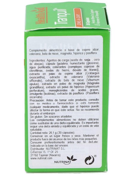 Tranquil 30Cap. Health Aid de Health Aid