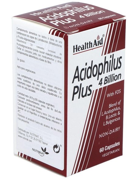 Acidophilus Plus 4 Billion 60Cap. Health Aid de Health Aid