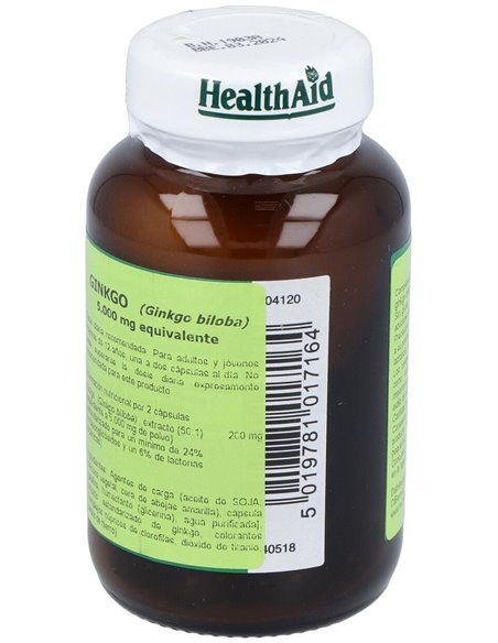 Ginkgo (Ginkgo Biloba) 5.000 Mg 30 Cáps de Health Aid