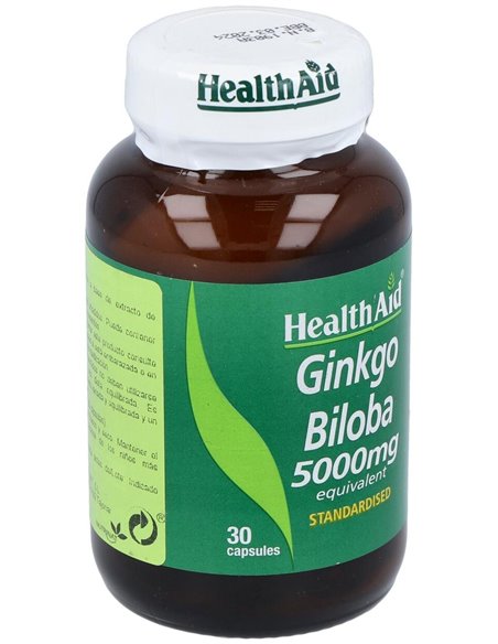 Ginkgo (Ginkgo Biloba) 5.000 Mg 30 Cáps de Health Aid