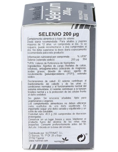 Selenio 200 ?g 60 Comp de Health Aid