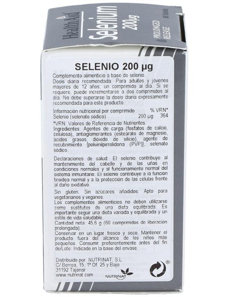 Selenio 200 ?g 60 Comp de Health Aid