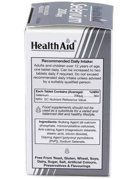 Selenium 200Mcg. 60Comp. Health Aid de Health Aid