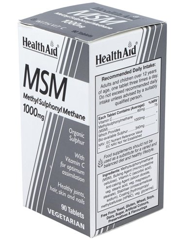 Msm Metilsulfonilmetano 1000Mg. 90Comp. de Health Aid