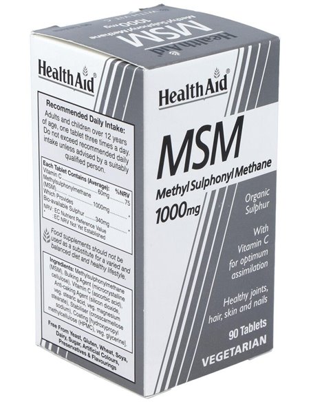 Msm Metilsulfonilmetano 1000Mg. 90Comp. de Health Aid