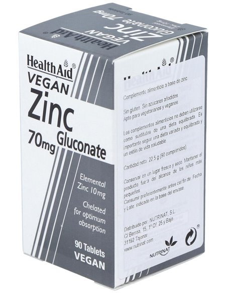 Gluconato De Zinc 70 Mg 90 Comp de Health Aid