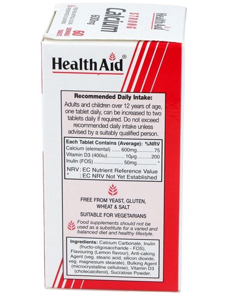 Calcio 600 Mg 60 Comp de Health Aid