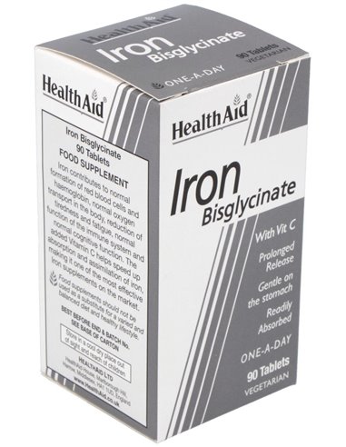 Hierro Bisglycinate Iron+Vit.C 90Comp. Health Aid de Health Aid