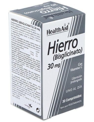 Hierro Bisglycinate Iron+Vit.C 30Comp Health Aid de Health Aid