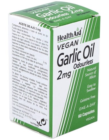 Aceite De Ajo (Garlic Oil) 2Mg. 60Cap. Health Aid de Health Aid