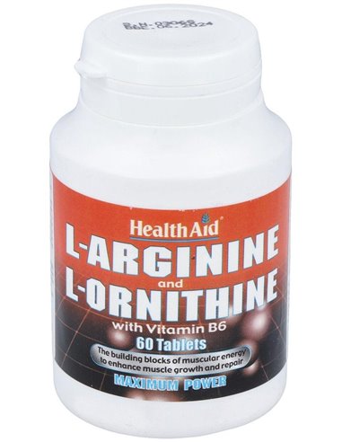L-Arginina/L-Ornitina 600 Mg/300 Mg 60 Comp de Health Aid