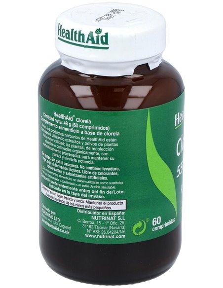 Chlorella 550Mg. 60Comp. Health Aid de Health Aid
