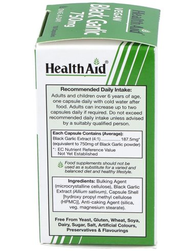 Ajo Negro (Rico En S-Alilcisteina) 30Vcap. Health de Health Aid