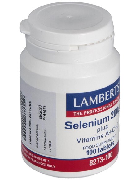 Selenio 200 µg con Vitaminas A+C+E 100 Tabs. de Lamberts