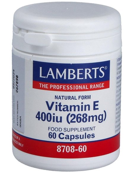 Vitamina E Natural 400 UI 60 Caps. de Lamberts