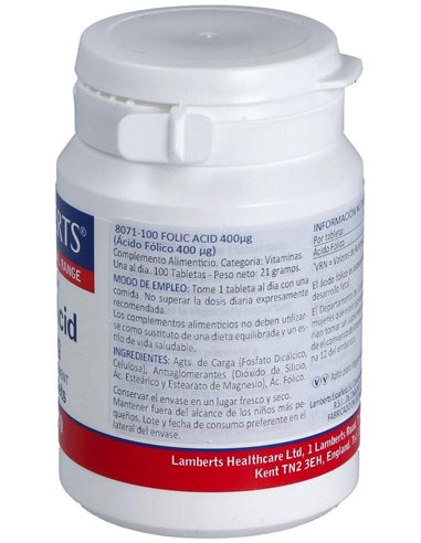 Ácido Fólico 400 µg de Lamberts