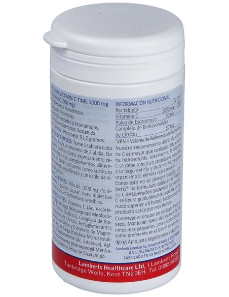 Vitamina C 1000 mg + Bioflavonoides Time Release de Lamberts