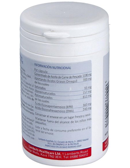 Aceite de Pescado Puro 1100 mg 60 Caps. de Lamberts