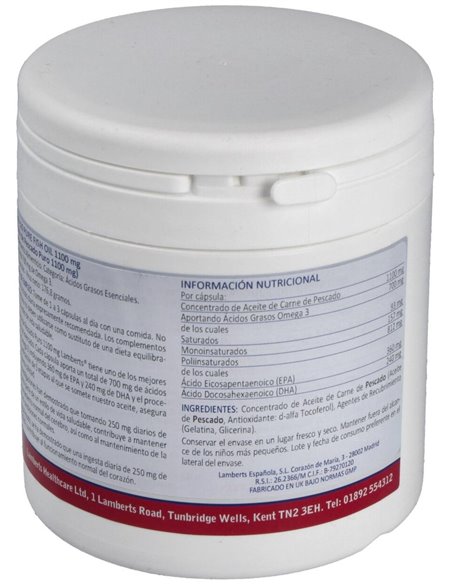 Aceite de Pescado Puro 1100 mg 120 Caps. de Lamberts