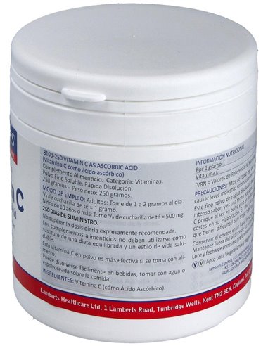 Ácido Ascórbico 250 g Polvo de Lamberts