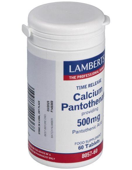Pantotenato de Calcio 500 mg Lib. Sostenida 60 Tabs. de Lamberts