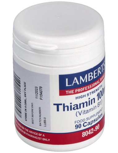 Tiamina 100 mg (Vitamina B1) 90 Caps de Lamberts