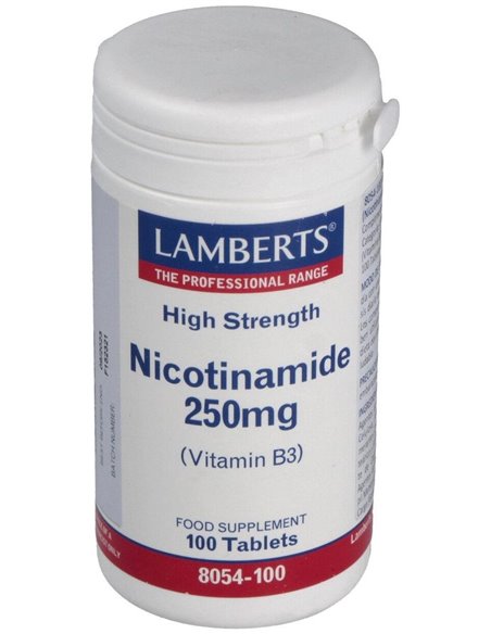 Nicotinamida 250 mg (Vitamina B3) 100 Tabs. de Lamberts