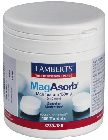 MagAsorb® (Magnesio 150 mg como citrato) 180 Tabs. de Lamberts