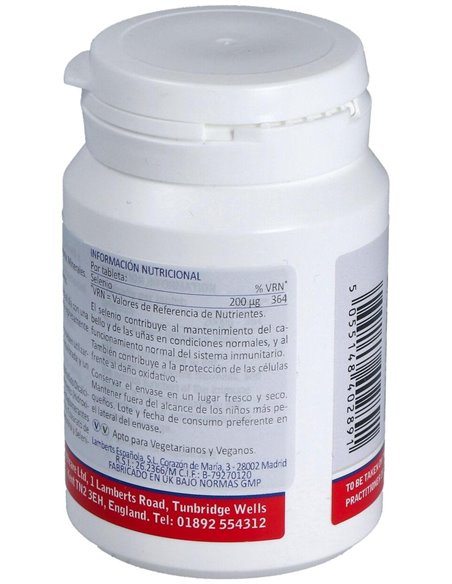 Selenio 200 µg (Como L-Selenometionina) 60 Tabs. de Lamberts