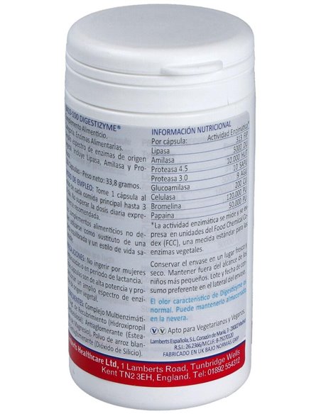 Digestizyme® (Enzimas vegetales) 100 Caps. de Lamberts