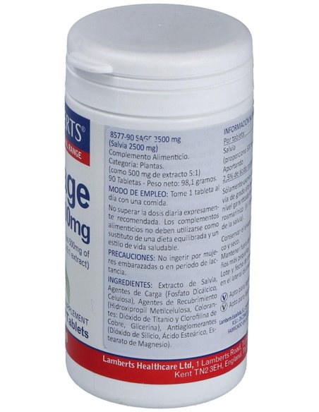 Salvia 2500 mg (2,5% de Ácido rosmarínico) de Lamberts