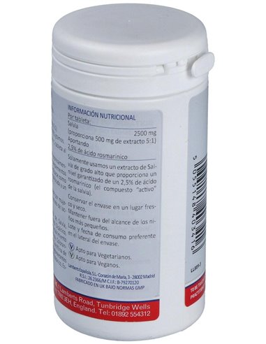 Salvia 2500 mg (2,5% de Ácido rosmarínico) 90 Tabs. de Lamberts