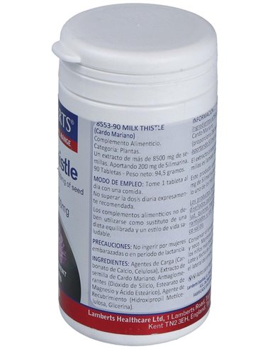 Cardo Mariano 6250 mg (200 mg de Silimarina) 90 Tabs. de Lamberts