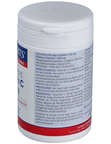 Rutina y Vitamina C 500 mg con Bioflavonoides 90 Tabs. de Lamberts