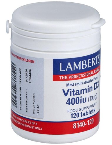 Vitamina D3 400 UI (10 µg) 120 Tabs. de Lamberts