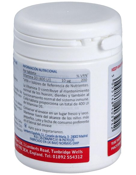 Vitamina D3 400 UI (10 µg) 120 Tabs. de Lamberts
