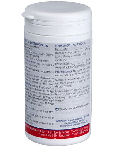 Ginkgo Biloba 6000 mg de Lamberts