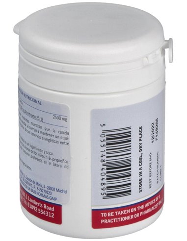 Canela 2500 mg (Cinamaldehído del 62%  73%) 60 Tabs. de Lamberts