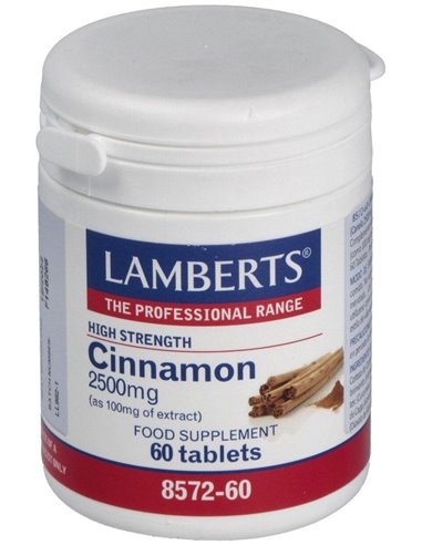 Canela 2500 mg (Cinamaldehído del 62%  73%) 60 Tabs. de Lamberts