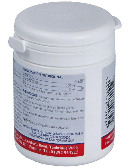 Fosfatidil Serina 100 mg con Zinc 5 mg 60 Tabs. de Lamberts