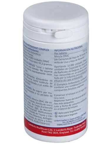 Complejo Antioxidante (10.000 ORAC) 60 Tabs. de Lamberts