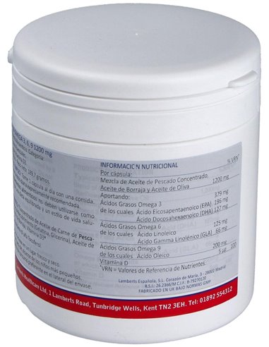 Omega 3,6,9 1200 mg + Vitamina D3 120 Caps. de Lamberts