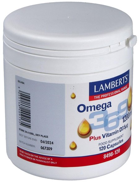 Omega 3,6,9 1200 mg + Vitamina D3 de Lamberts
