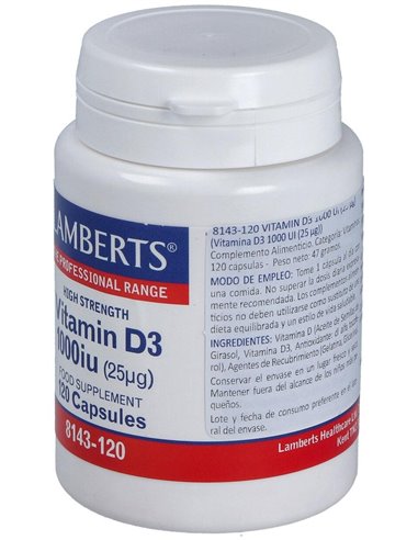 Vitamina D3 1000 UI (25 µg) de Lamberts