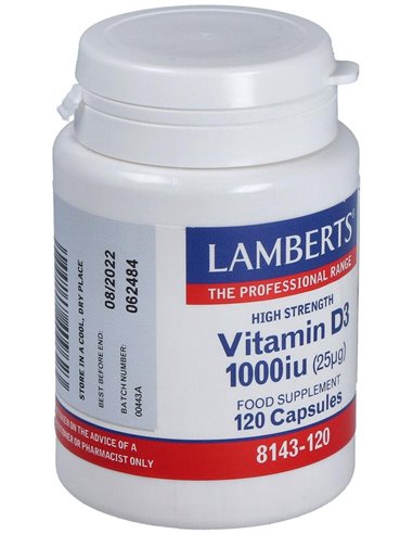 Vitamina D3 1000 UI (25 µg) 120 Caps. de Lamberts